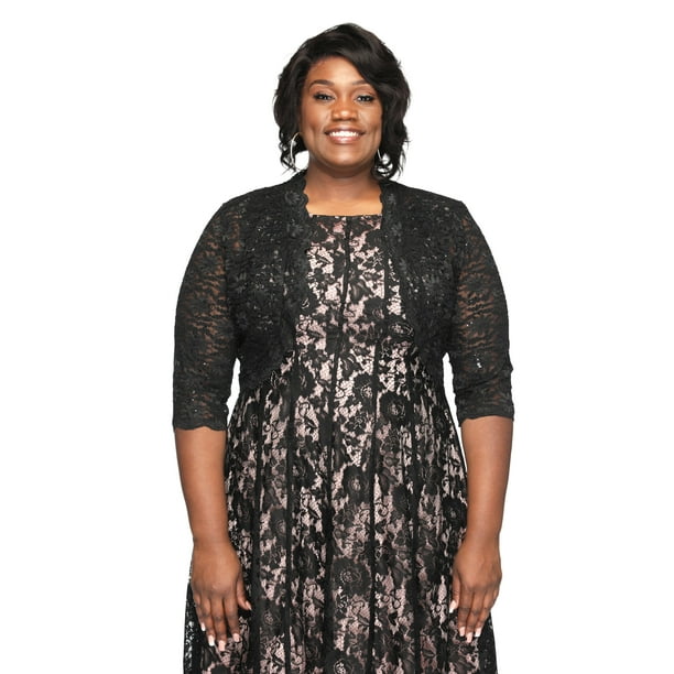 SleekTrends Plus Size Women Elbow Sleeve Lace Bolero Jacket - Dressy Shrug - Walmart.com