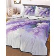 thumbnail image 3 of Quilts Twin Size, Lavender Soft Comforter Bedding Set for Bed, Watercolor Purple White Floral Botanical Butterfly Lightweight Quilted Bedspread with Pillow Cover(2 Pieces) for All Season, 68x86 Inch, 3 of 6