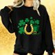 thumbnail image 1 of TaTaai Women St. Patricks Day Shamrock Pattern Long Sleeve Crew Neck Sweatshirt Casual Loose Fit Soft Stretchy Comfortable Festive Pullover Tops For Spring Winter Gift, 1 of 7