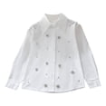 thumbnail image 2 of Girl Shirt Button-Down Long Sleeve Formal Casual Blouses White Collared School Uniform Tops Girls Fashion (13 Years, White #C), 2 of 8