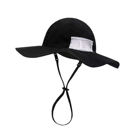 

YWDJ 4Month-6 Years Memory Cloth Mesh Sun Hat Sunshade Child Fisherman Hat Beach Sunscreen Hat Black L