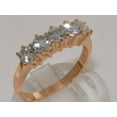 thumbnail image 2 of LBG British Made 9k Rose Gold Natural Aquamarine Womens Eternity Ring - 33 size options - Size 8.75, 2 of 9