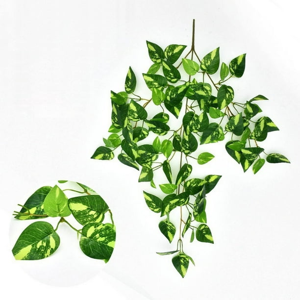 Decoración de pared verde artificial, flores de plástico, fácil de instalar, decoración moderna para el hogar, para sala de estar, planta artificial decorativa, decoración de pared