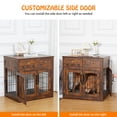 thumbnail image 4 of Dog Crate Furniture, Dog Kennel with 2 Drawers and Removable Cushion, Heavy-Duty Dog Cage Side End Table, Wooden Dog House with Side Door for Large Medium Dogs, Chew-Resistant, 4 of 7