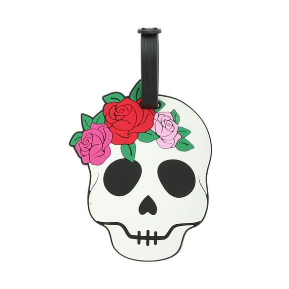 Unique Bargains 1 Pc Rose Luggage Tag for Travelling Green Soft Rubber