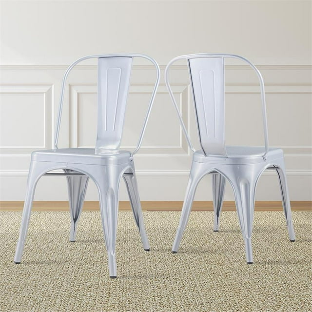 Steve Silver Musgraves Silver Metal Dining Chair