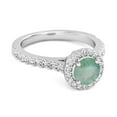 thumbnail image 2 of 1.30 Ct Emerald 925 Sterling Silver Solitaire Accents Women Valentines Day Gifts Ring, 2 of 6