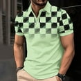 thumbnail image 2 of BiZtdJrK Sales of The Day Lightning, Mens Polo Shirts Short Sleeve Button Lapel Blouses Casual Slim Fit T Shirts Fashion Plaid Summer Shirts Big and Tall Work Tops Green XXXL, 2 of 6