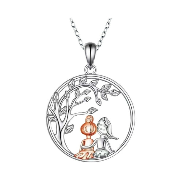 Hermana Regalos de cumpleaños de la hermana de plata Árbol de la Vida Hermanas Collar con Cristal Hermana Joyería Regalos para Mujeres Niñas Hija Cumpleaños