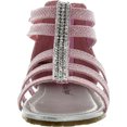 thumbnail image 3 of LITTLE ANGEL DANI-822 Toddler's Strappy Rhinestone Back Zipper Flat Sandal Shoes, 3 of 4
