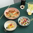thumbnail image 4 of Wosthever irrompible anticaídas, comida de paja de trigo, platos para banquetes de frutas y verduras, platos de borde liso de Color sólido Mostrada blanco beis 21cm, 4 of 6