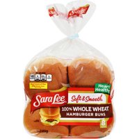 Sara Lee Whole Wheat Soft & Smooth Hamburger Buns, 16 oz