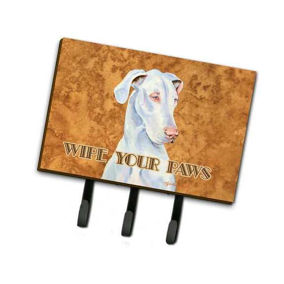Carolines Treasures LH9444TH68 White Great Dane Wipe your Paws Leash or Key Holder Triple Hook multicolor