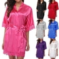 thumbnail image 6 of CENL Women Sexy Lingerie Sleepwear Silk Lace Robe Dress Nightgown Bathrobes, 6 of 9