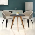 thumbnail image 3 of Set de 2 Sillas para comedor Burgos Mundo In Madera Solida Tapizada Base Metalica Crema, 3 of 8
