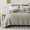 A09-Beige, variant on Pink Ruffled Quilt Queen Size Stone-Washed Microfiber Lightweight Crinkled Farmhouse Rustic Shabby Chic, 3 Piece Reversible Bedspread Pillow Shams All Season Bedding Set
