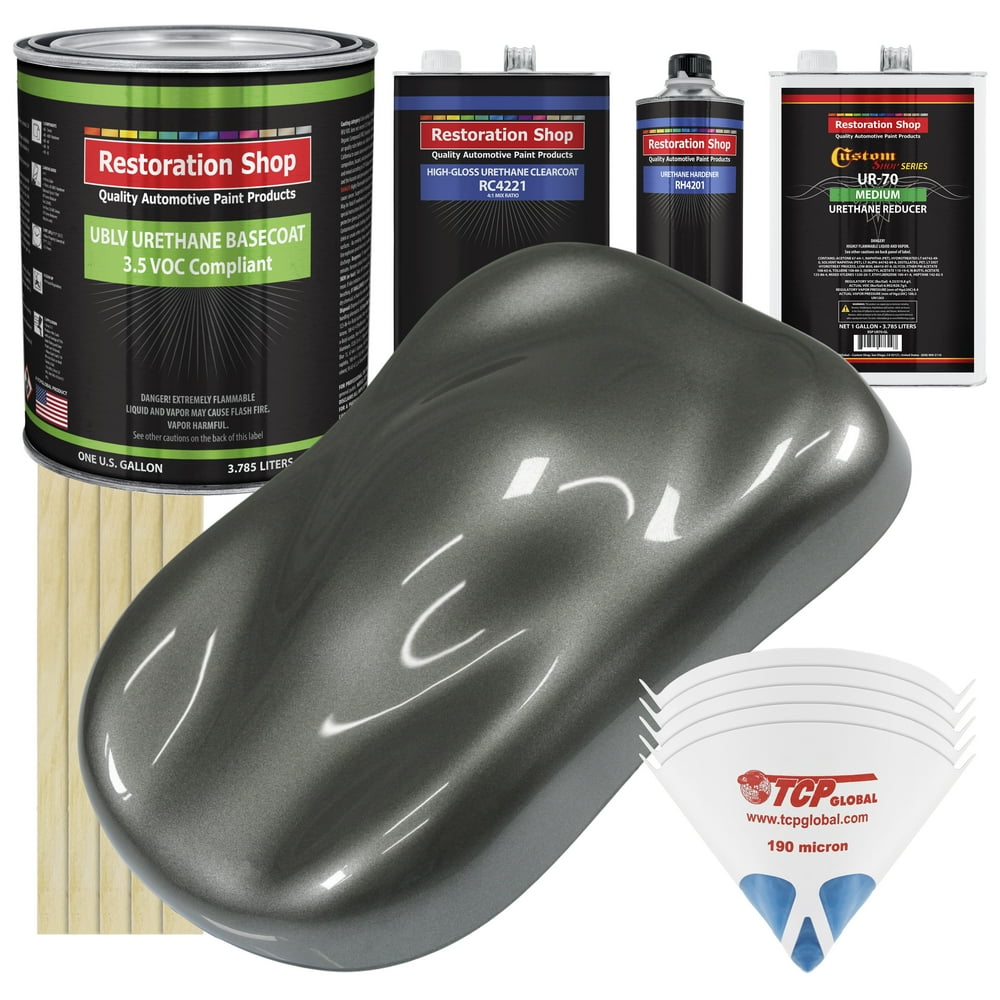 Dark Charcoal Metallic Gallon Kit Low VOC URETHANE BASECOAT Car Auto ...