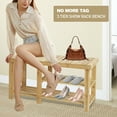 thumbnail image 4 of Ecomex 33.6" Bamboo Shoe Rack Bench, 3-Tier Shoe Organizer for Entryway Hallway - Nature, 4 of 7