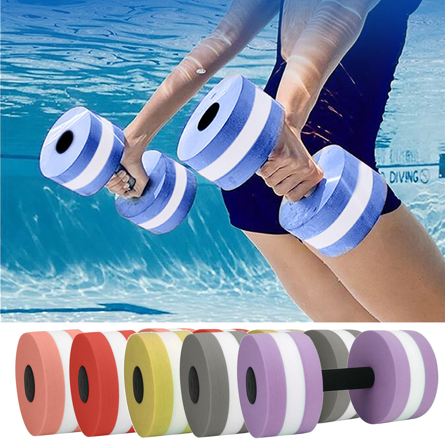 WGOUP Aquatic Dumbells Set Of 2 Water Dumbells Pool Resistance Water