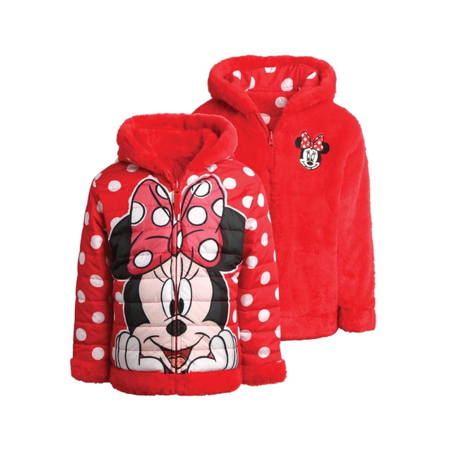 Abrigo de invierno, chaqueta acolchada reversible para niñas pequeñas de Disney