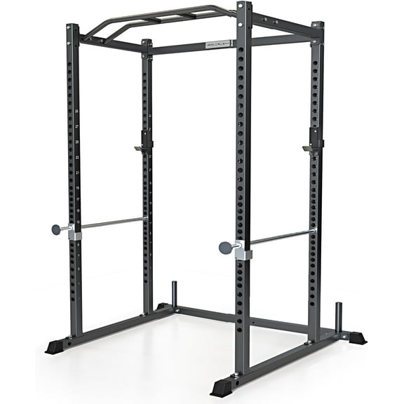 Iron Crush i200 Power Rack – Multi-Function Squat Rack with Solid Safety Bars and J-Hooks – Optional LAT Pulldown, Landmine Attachments - Home Gym Power Cage  Rack (Power Rack Only)