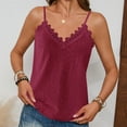 thumbnail image 5 of Tank Tops for Women Camisole Lace Elegant Solid Color With Floral Embroidery Blouse For Ladies Stretch Slim Undershirt, 5 of 9