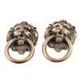 thumbnail image 3 of Uxcell Copper Tone Lion Head Shape Door Knob- 0.12" Hole Diameter-2 Pack, 3 of 5