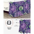 thumbnail image 3 of Purple Green Flowers Wrap Around Bed Skirts for Queen Bed 18" Drop,Bed Skirt with Adjustable Elastic Belt Dust Ruffle Bed Valance for Bedroom Hotel Luxury Watercolor Vintage Botanical Bed Frame Cover, 3 of 7