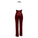 thumbnail image 4 of Gibobby Vestidos de noche Mono para mujer, pantalones rectos brillantes, sexys, elegantes, mono, ropa de noche para discoteca(Vino, S), 4 of 5