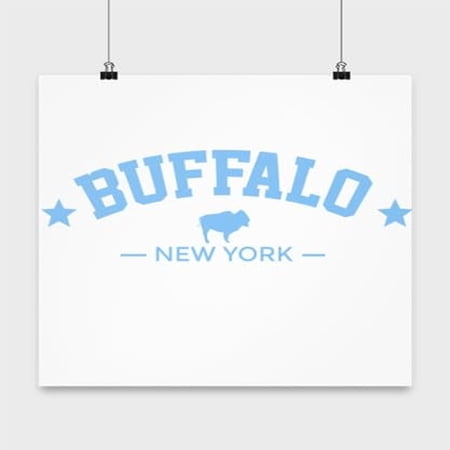 US City Poster, Buffalo New York, NYC Wall Art Gift, White 13x13in Poster