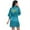 Blue, variant on LYMAYTER Women Summer Bathrobes Silk Foil Letter Short Robes Birthday Party Kimono Bathrobe S-2XL