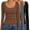 Black/Light Gray/Brown, variant on 3 Pack Long Sleeve Shirts for Women Scoop Neck Ribbed Thermal Tops Slim Fit Basic Undershirts
