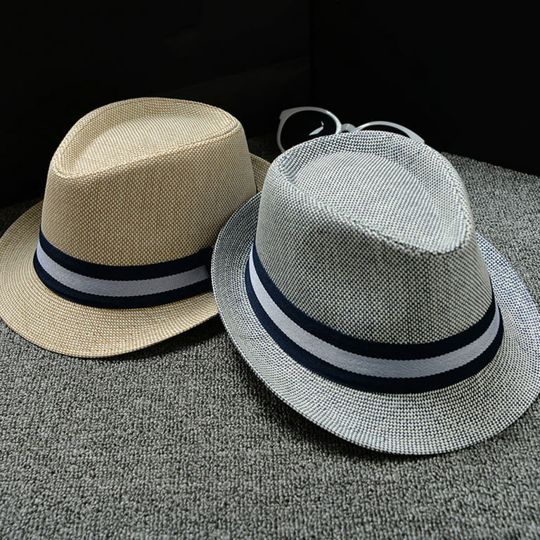iOPQO Sun Hats Men And Women Retro Jazz Hat Soild British Sun Hat Travel  Sun Hat hat Beige