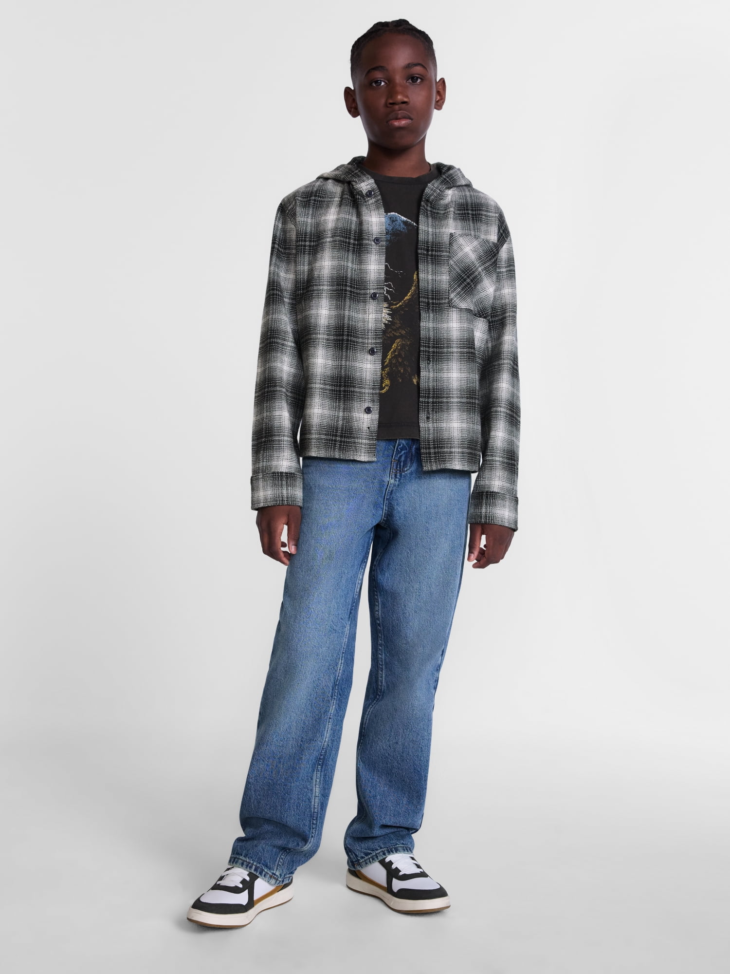 Weekend Academy Boys Hooded Cotton Flannel Shirt, Sizes 4-18