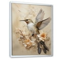 thumbnail image 2 of Designart "Hummingbird Amidst Floral Harmony I" Animals Hummingbird Floater Framed Canvas Wall Art, 2 of 5
