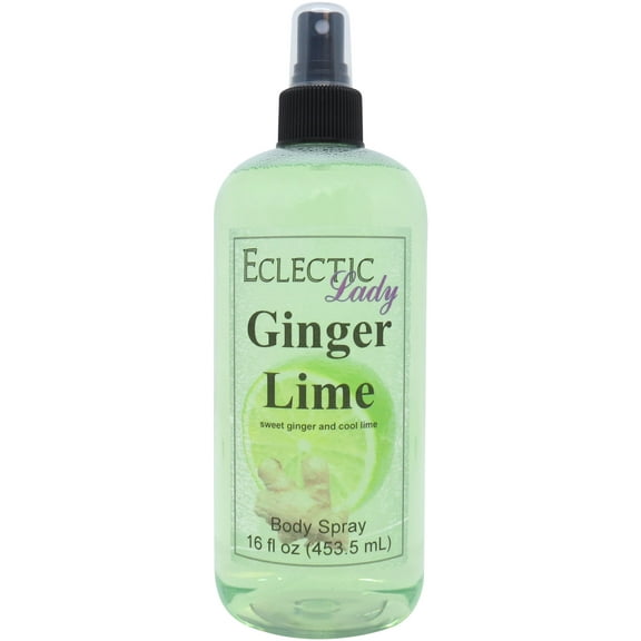 Ginger Lime Body Spray, Eclectic Lady, Hydrating Mist, Unisex, 16 oz