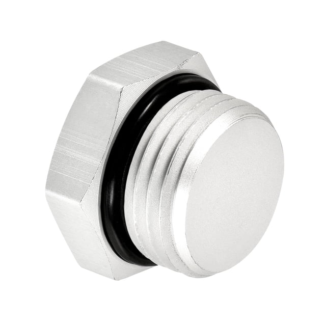 Unique Bargains G1/2 Male Thread Aluminum Hex Head Pipe Plug Cap Fitting Connector, Silver