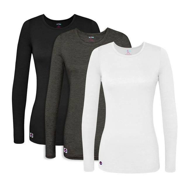 Sivvan Lot de 3 T-Shirts Confort à Manches Longues Multicolores pour Femmes