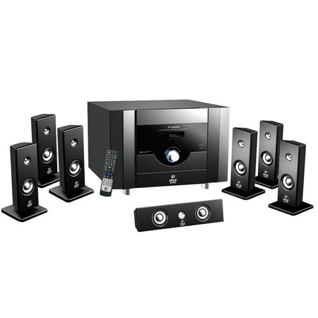 Pyle 7.1 Channel Home Theater System with Satellite Speakers, Center Channel, Subwoofer, BT, FM Tuner
