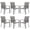 Gray, variant on Vicllax Outdoor Patio Dining Chairs Stackable Padded Metal Frames with Textilene, Set of 6, Black