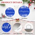 thumbnail image 6 of Welcome Sign for Front Door, Merry Christmas Round Metal Wall Art Wreaths, Winter Snowflake Xmas Blue Outdoor Indoor Wall Hanging Sign for Porch Decor Housewarming Gifts 7.9 Inch, 6 of 8