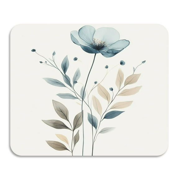 Cold Toned Flower Diatomaceous Earth Water Absorbent Mat, Anti-Slip Rubber Backing, 15.7" x 11.8"