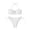 White |#15, variant on Bathing Suit for Women Halter Ring Linked Tie Side Bikini Sets Two Piece Swimsuit (Brown,L)