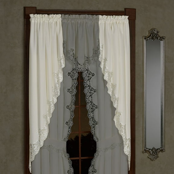 Evangelina Long Swag Valance Pair Ivory 60 x 63 Swag Valance Pair 60 x 63 Inches