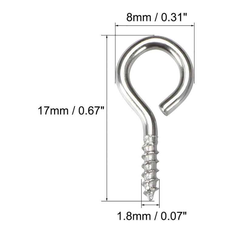 Uxcell 0.59 Small Screw Eye Hooks Self Tapping Screws Carbon Steel Golden  100Pcs 