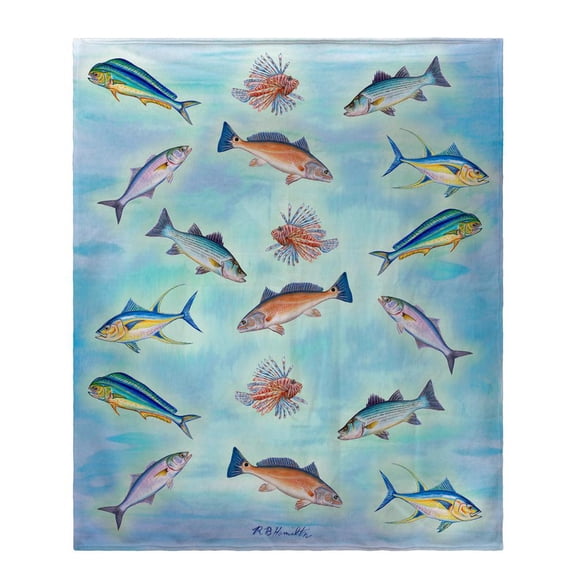 Betsy Drake Interiors Assorted Fish Throw