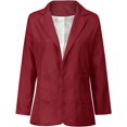 thumbnail image 3 of Womens Casual Blazers Open Front Long Sleeve Work Office Jackets Lapel Collor Lightweigth Jackets with Pockets XX-Large A-wine, 3 of 6