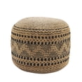 thumbnail image 2 of Puf otomano LR Home de algodón yute tejido a mano, color marrón y negro, 45 cm, 2 of 4