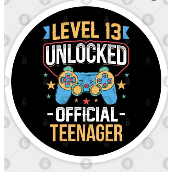 Whimsical Practicality's Officially Teenager Edible Icing Image Cake Topper-1/4 Sheet or Larger