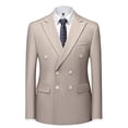 thumbnail image 3 of sususu Men Blazer,Men's Clothing Sets,Modern Double Two Piece Suit Set With Matching Trousers for Business Wedding and formal Events, 3 of 3